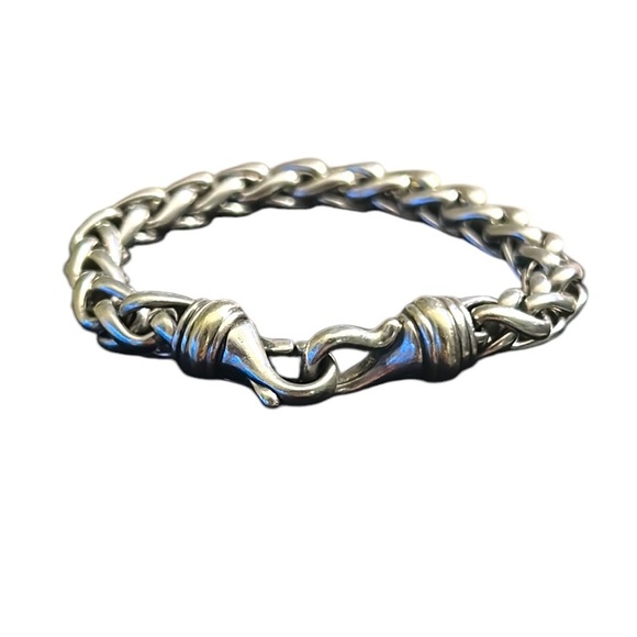 David Yurman Wheat Chain 14K Yellow Gold & Sterling Silver 7.5” Bracelet - Picture 2 of 10